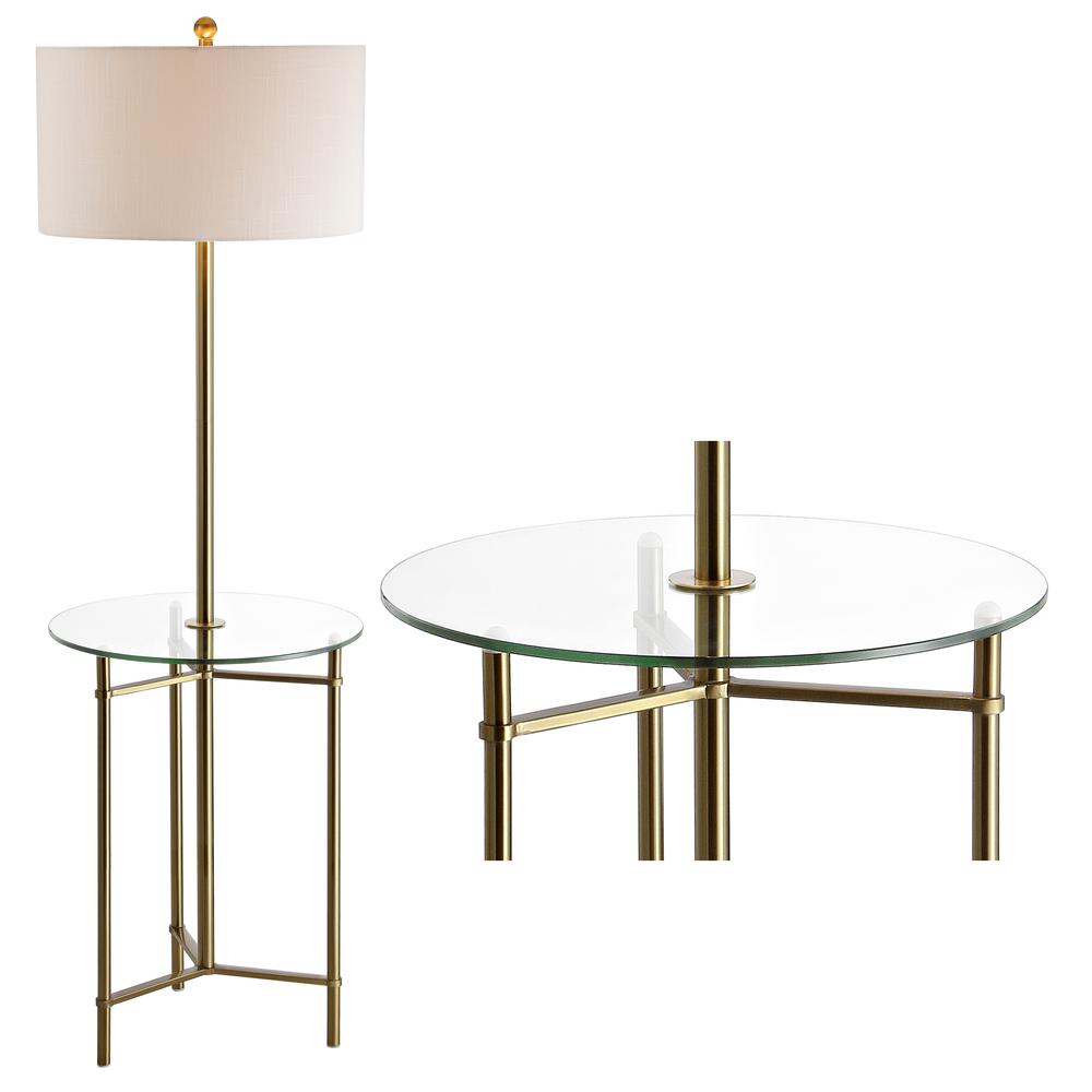 Charles Metal/Glass Led Side Table And Floor Lamp. Picture 7