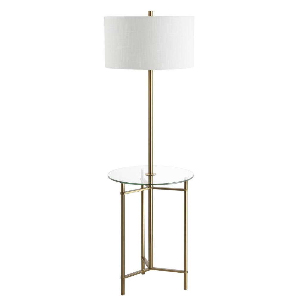 Charles Metal/Glass Led Side Table And Floor Lamp. Picture 2