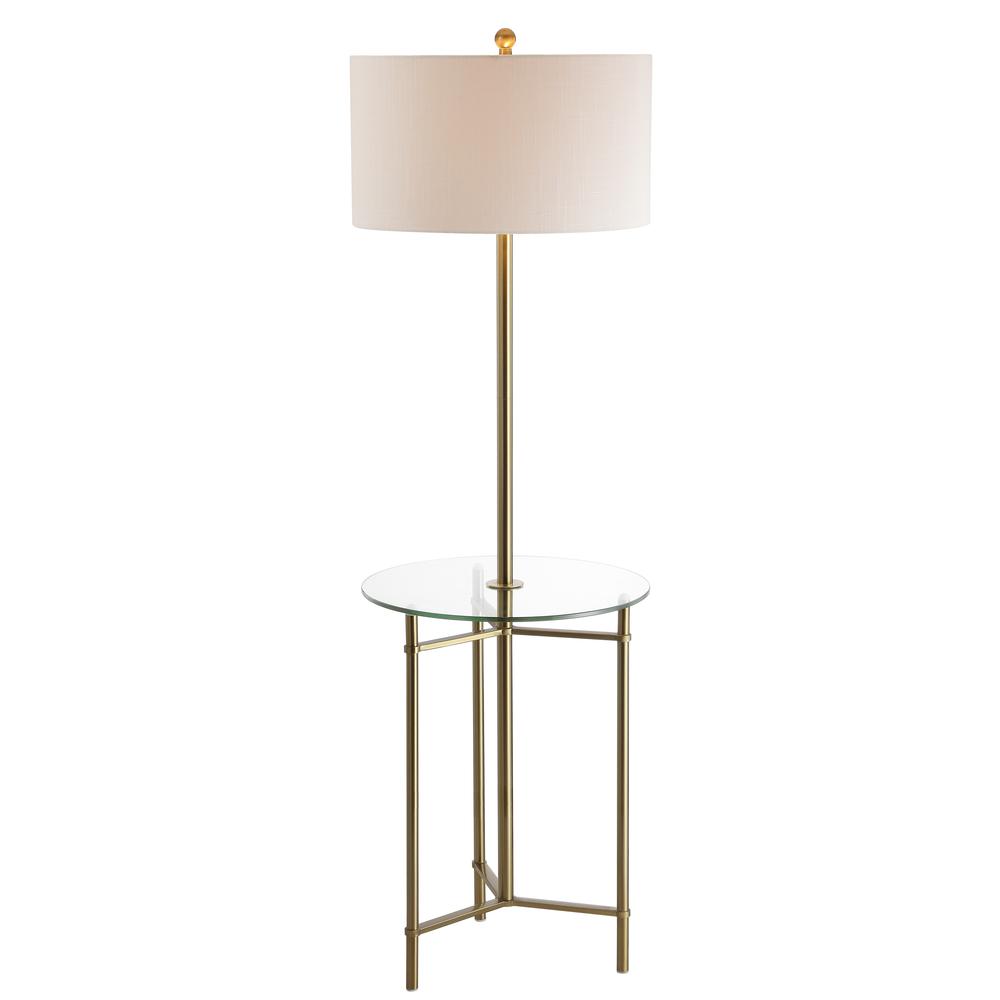 Charles Metal/Glass Led Side Table And Floor Lamp. Picture 1