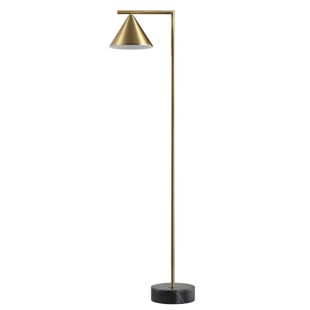Chelsea Metal/Marble Cone Shade LED Floor Lamp. Picture 2