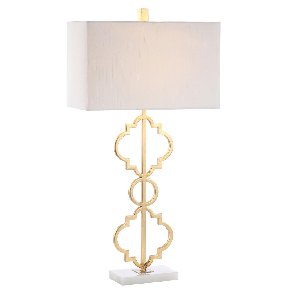 Selina Iron Ogee Trellis Modern LED Table Lamp. Picture 1