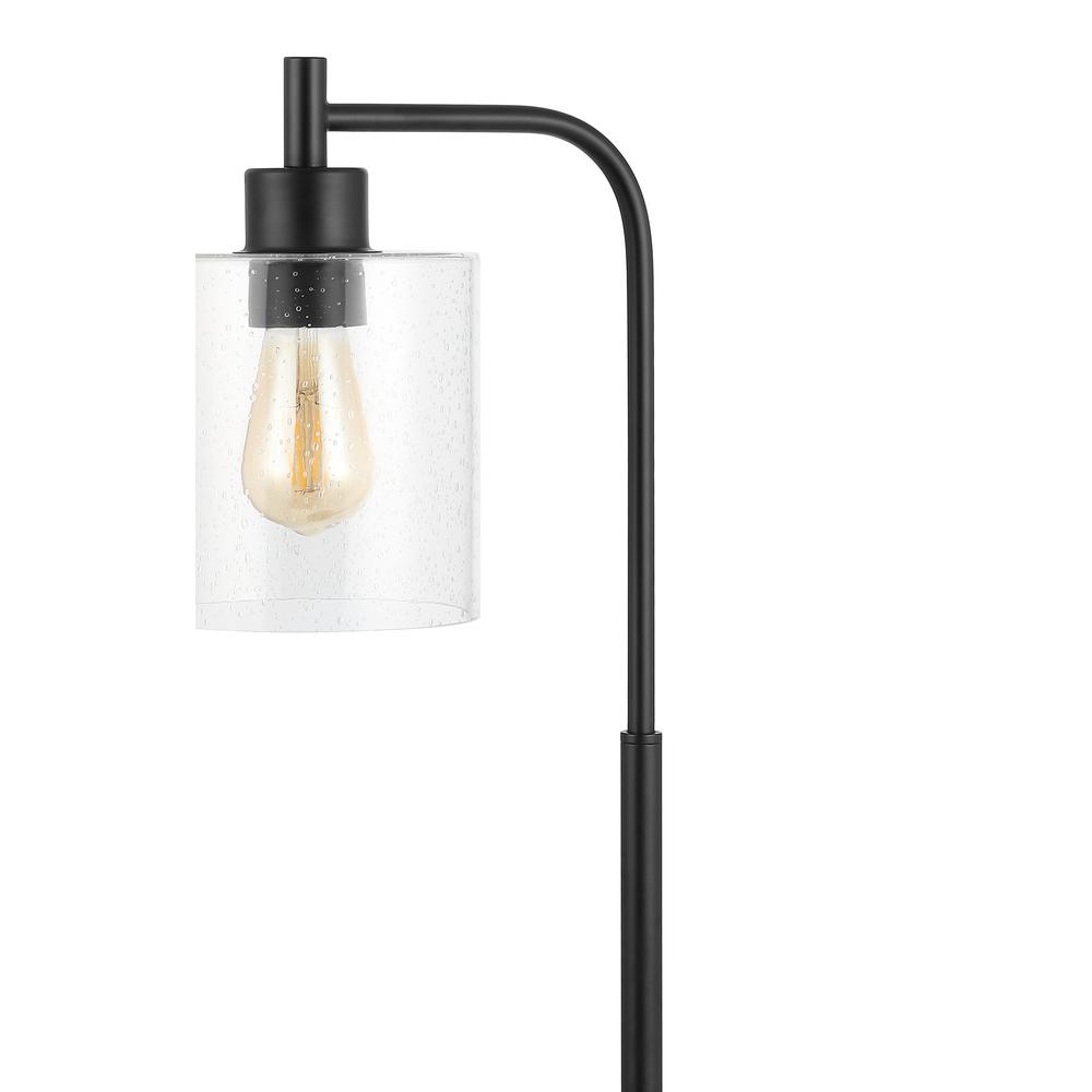 Axel Modern Iron/Seeded Glass Farmhouse Industrial USB Charging LED Task Lamp. Picture 3