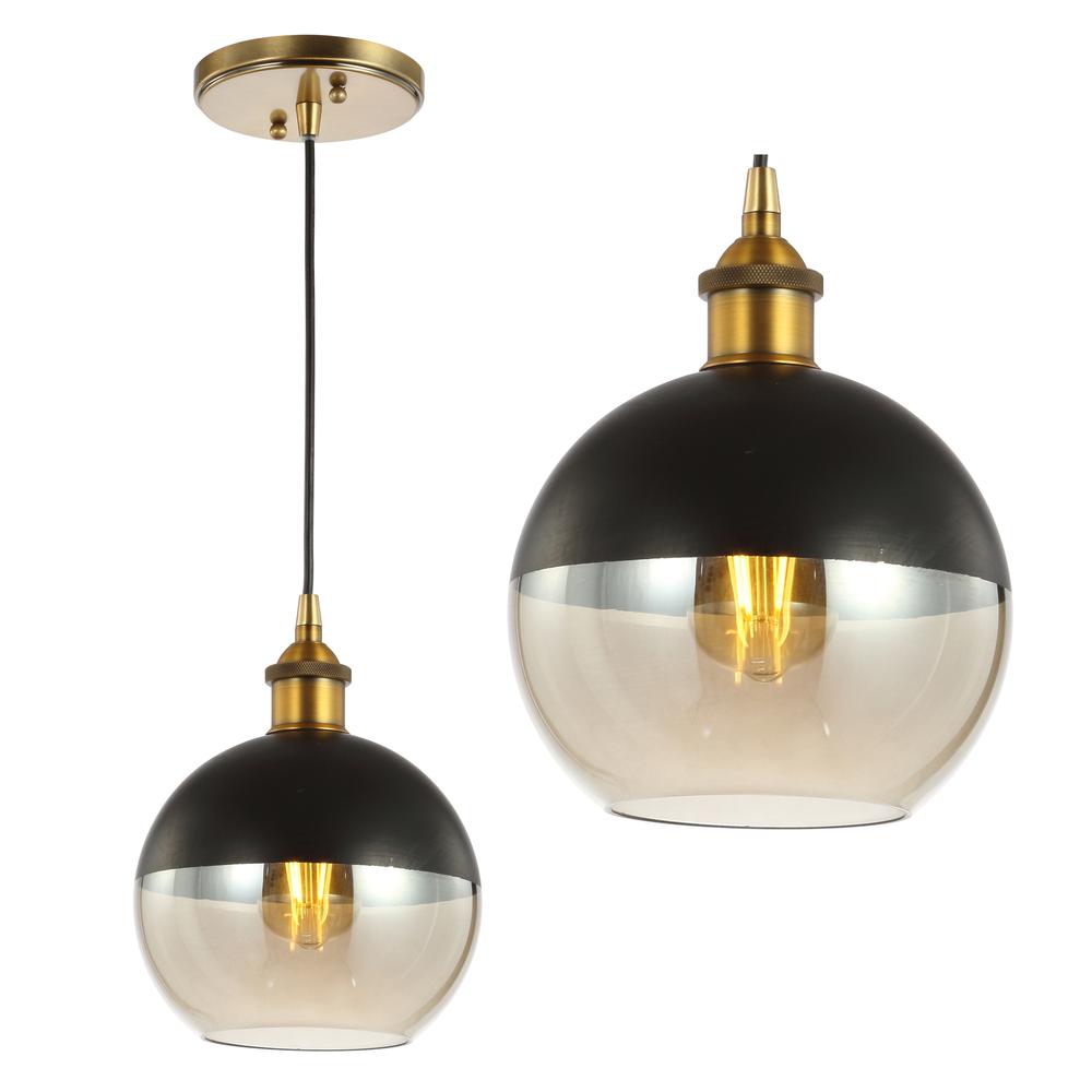 Nixon Adjustable Drop Globe Metal/Glass LED Pendant. Picture 1