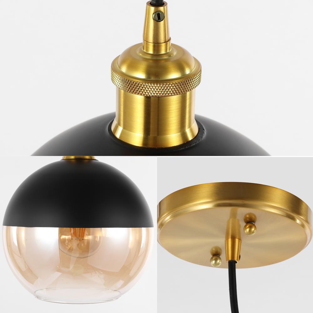 Nixon 1-Light Mid-Century Modern Metal/Glass Adjustable Drop Globe Led Pendants. Picture 7