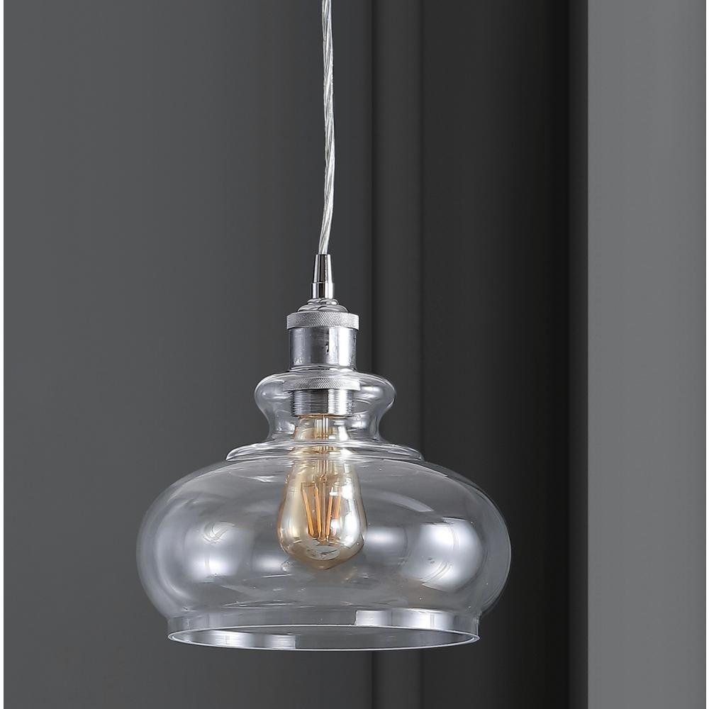 Wyatt Adjustable Drop Pharmacy Metal/Glass LED Pendant. Picture 7