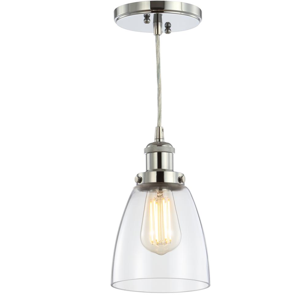 Cleo Adjustable Metal/Glass LED Pendant. Picture 1