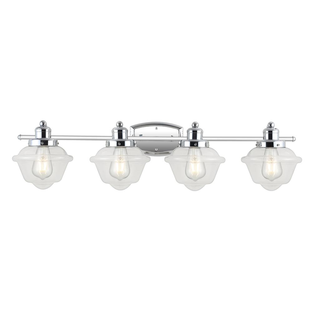 Orleans Iron/Glass Schoolhouse LED Vanity Light. Picture 1