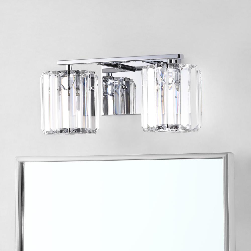 Coco Prism Vintage Metal/Glass Classic Glam LED Vanity Light. Picture 8