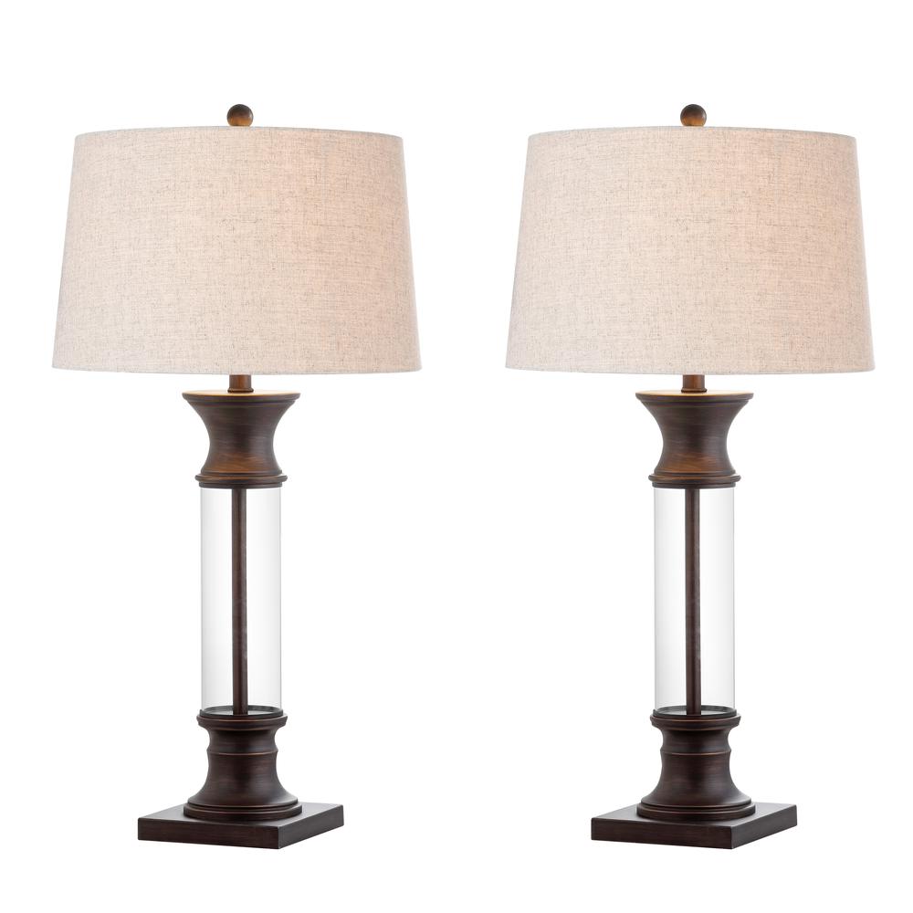 Hunter Metal/Glass LED Table Lamp (Set of 2). Picture 1
