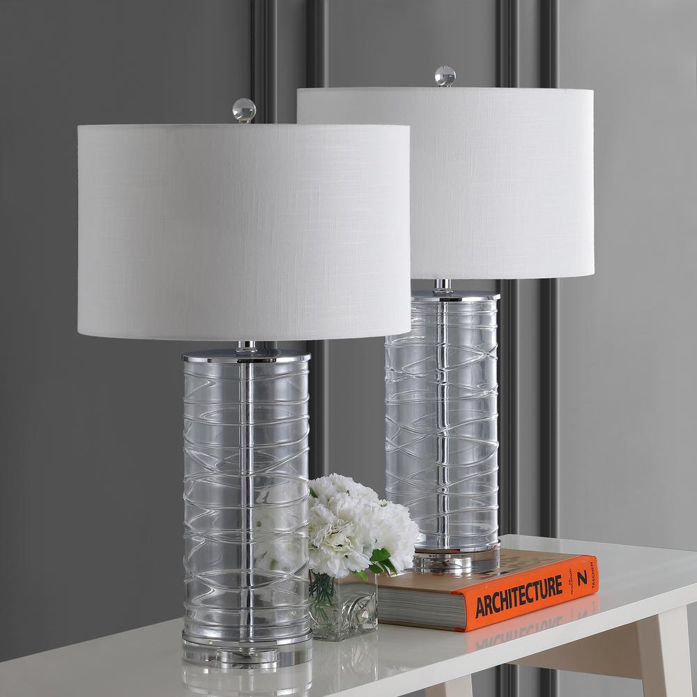 Cole Modern Fused Glass Cylinder LED Table Lamp (Set of 2). Picture 8