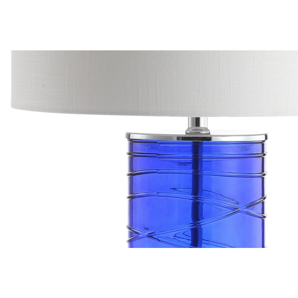 Cole Modern Fused Glass Cylinder LED Table Lamp (Set of 2). Picture 3