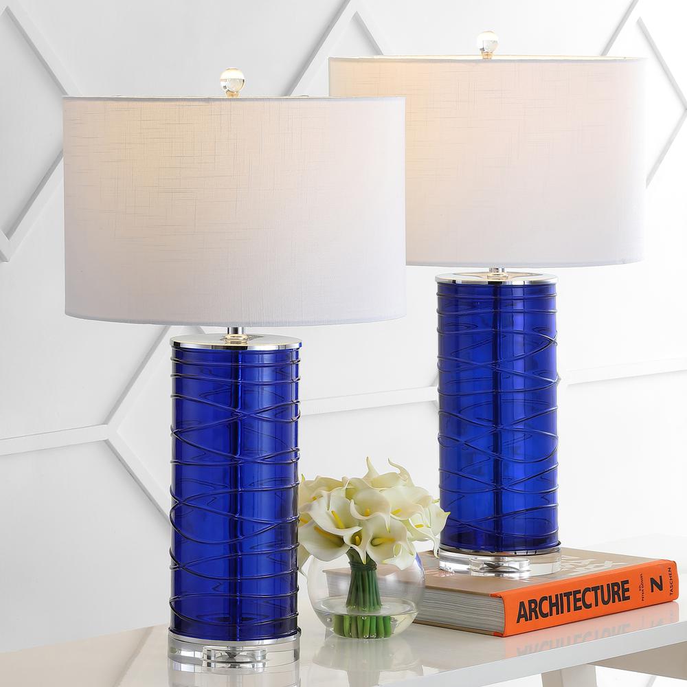 Cole Modern Fused Glass Cylinder Led Table Lamp (Set Of 2). Picture 5