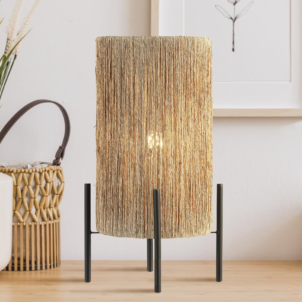 Kai Coastal Minimalist Rattan LED Table Lamp. Picture 7