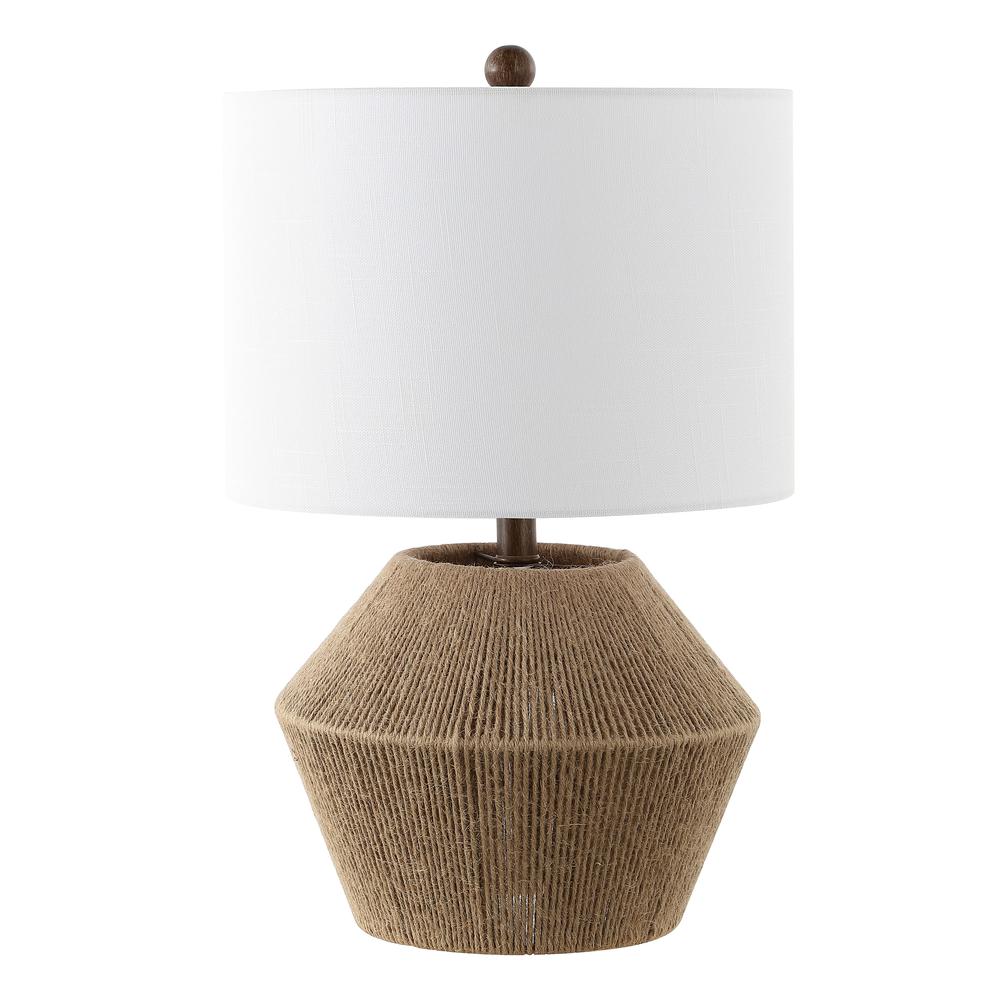 Theodore Rustic Farmhouse Handwoven Rattan/Resin Led Table Lamp. Picture 7