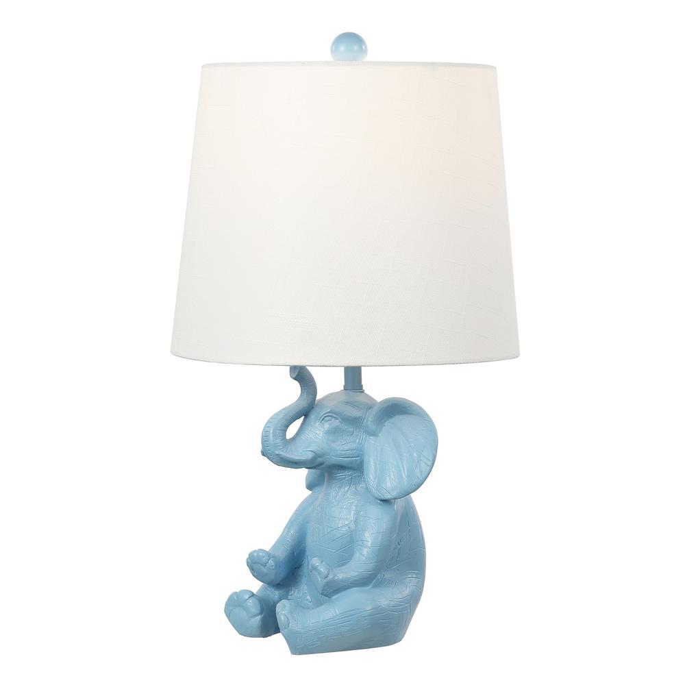Kairi Modern Shabby Chic Resin/Iron Happy Elephant Led Kids' Table Lamp. Picture 1