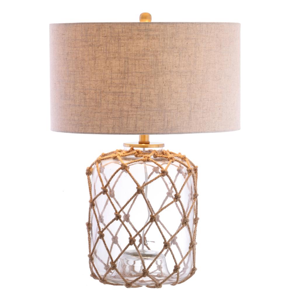 Mer Glass and Rope LED Table Lamp. Picture 1