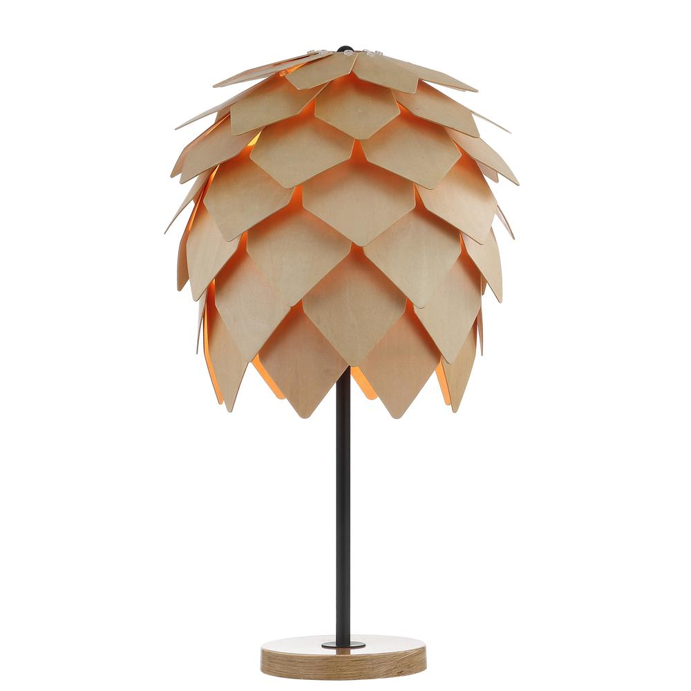 Simon Pinecone Wood/Metal LED Table Lamp. Picture 1