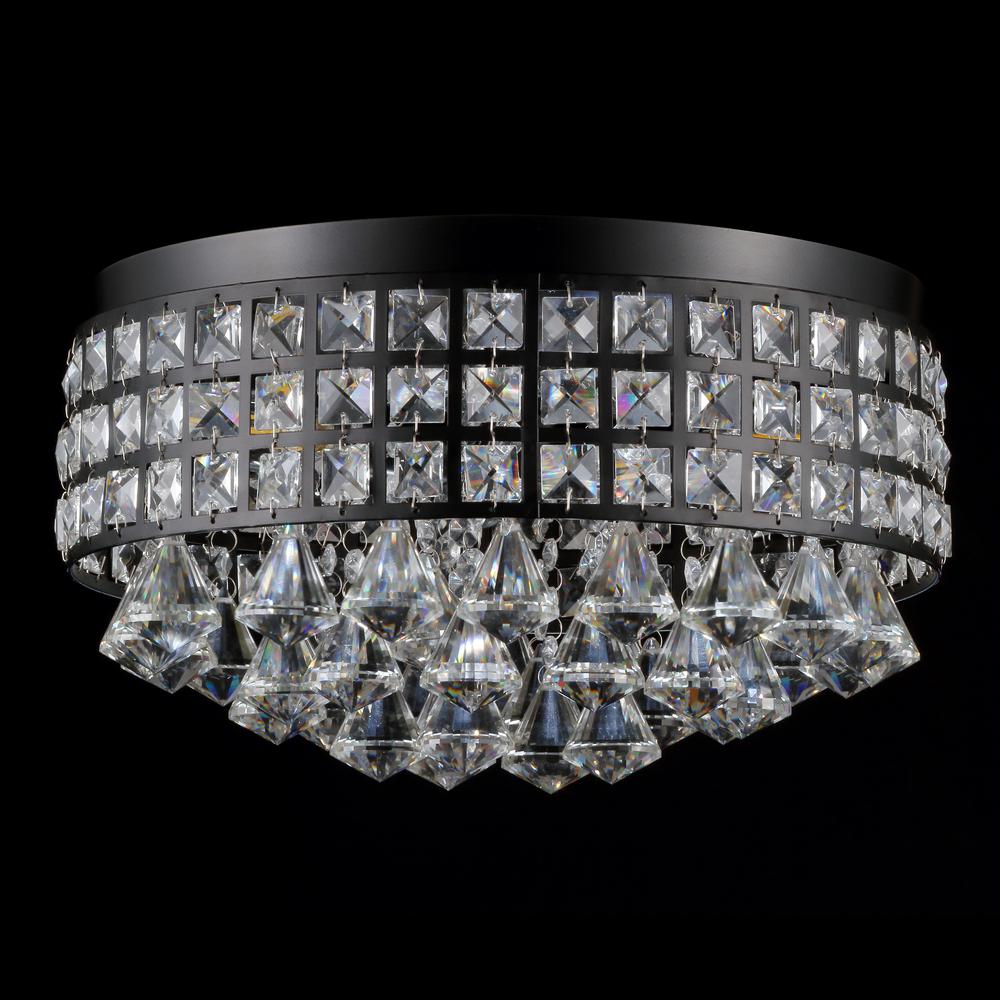 Meredith Crystal Dropsmetal LED Flush Mount. Picture 4