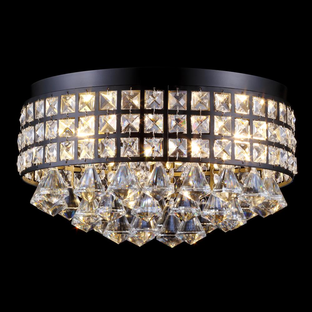Meredith Crystal Dropsmetal LED Flush Mount. Picture 3