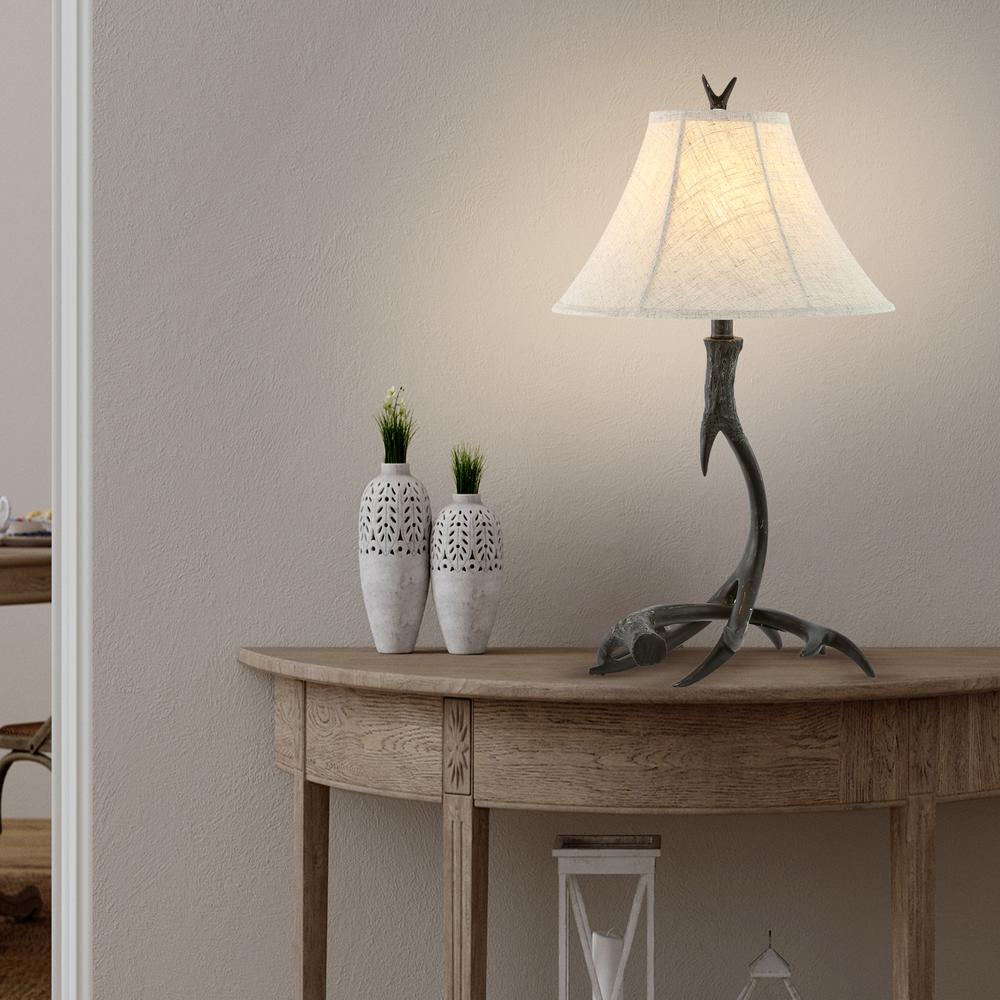 Antler Rustic Resin LED Table Lamp. Picture 4
