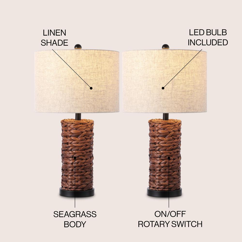 Elicia Coastal Water Hyacinth Led Table Lamp. Picture 2
