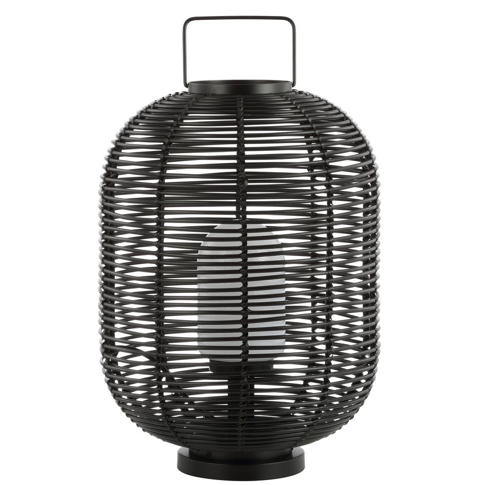 Kandella Outdoor Woven Oval Asian Led Lantern. Picture 2