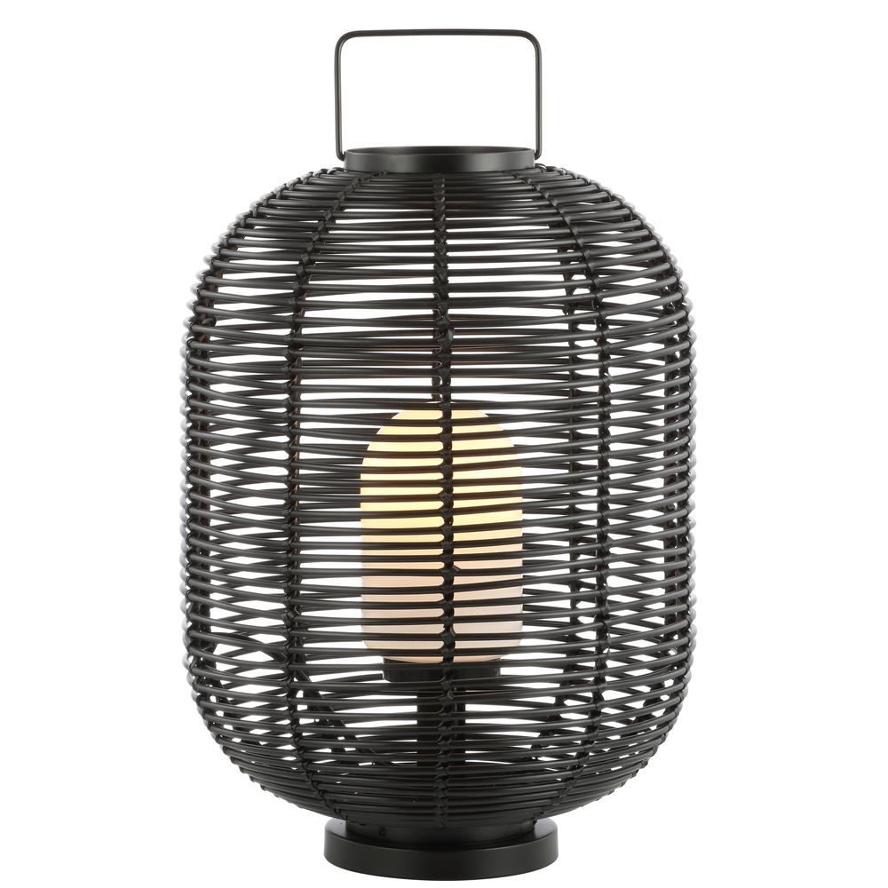Kandella Outdoor Woven Oval Asian LED Lantern. Picture 1