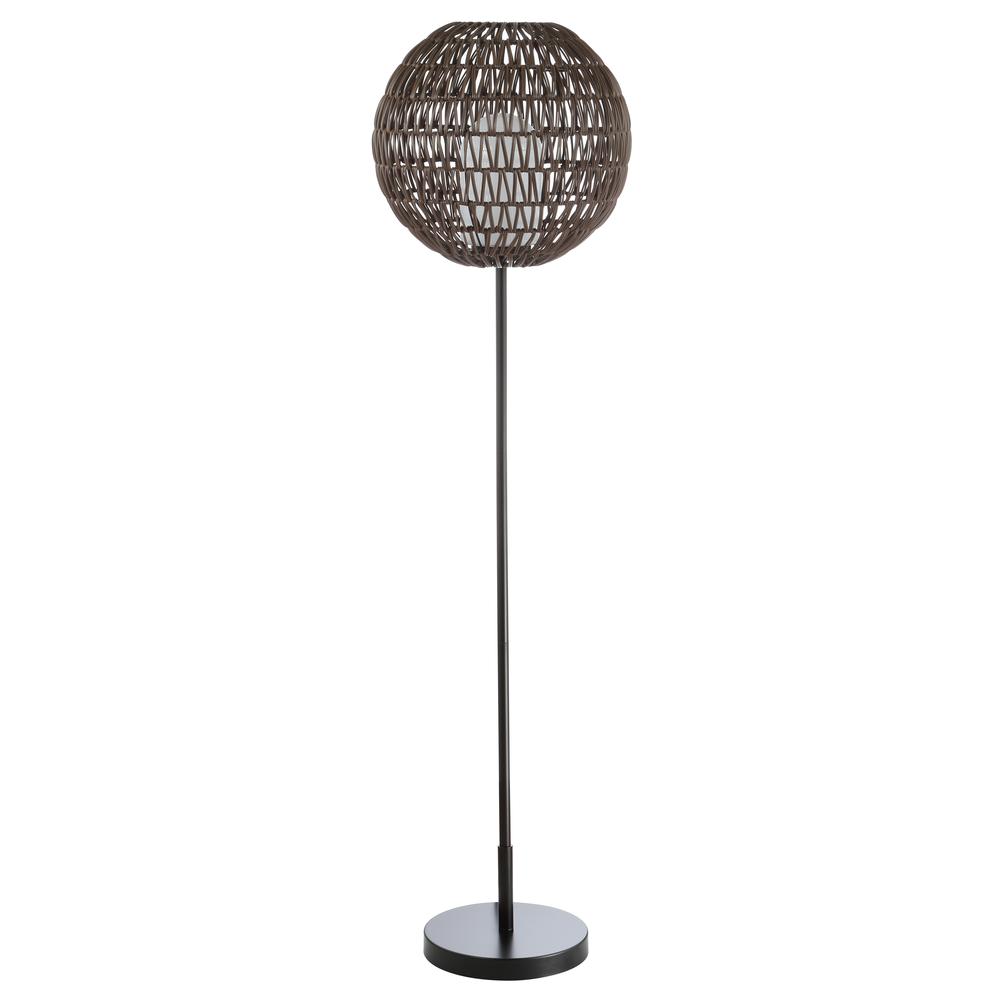 Bea Outdoor Woven Globe LED Floor Lamp. Picture 2