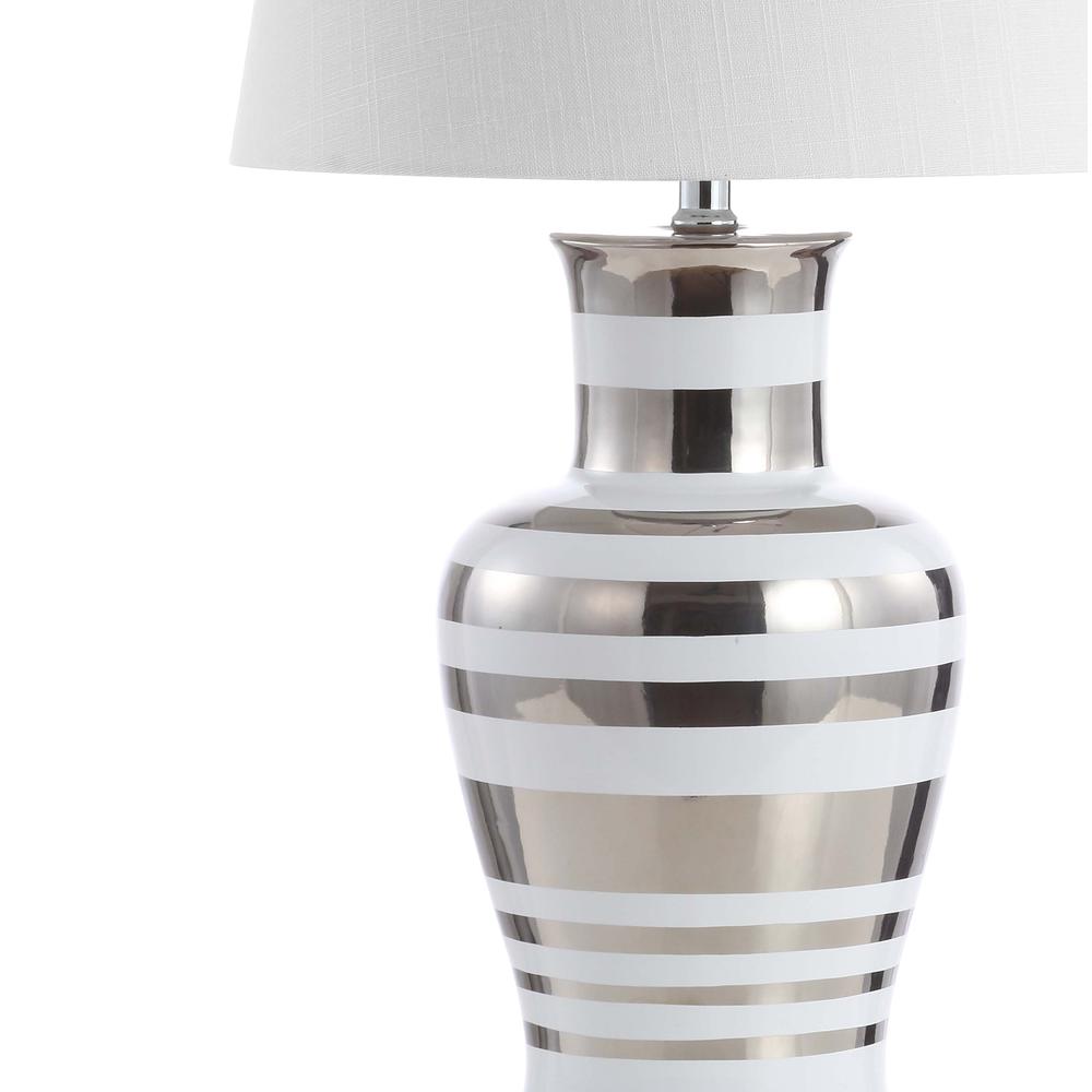 Zilar Striped Ceramiciron Classic Modern Led Table Lamp. Picture 3