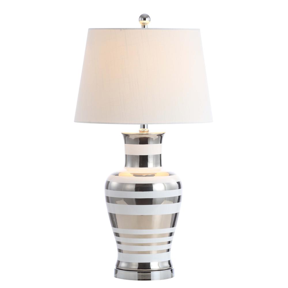 Zilar Striped Ceramiciron Classic Modern Led Table Lamp. Picture 1
