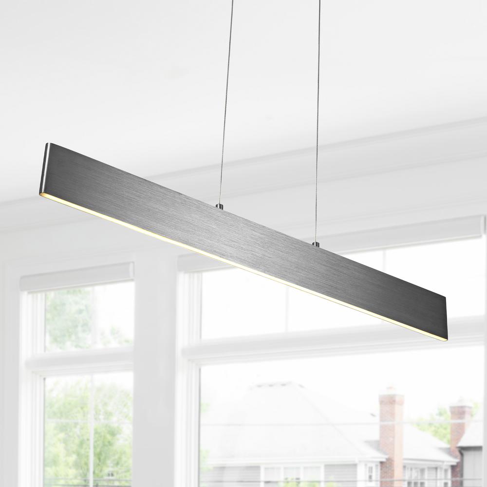 Draper Dimmable Adjustable Integrated LED Metal Linear Pendant. Picture 10