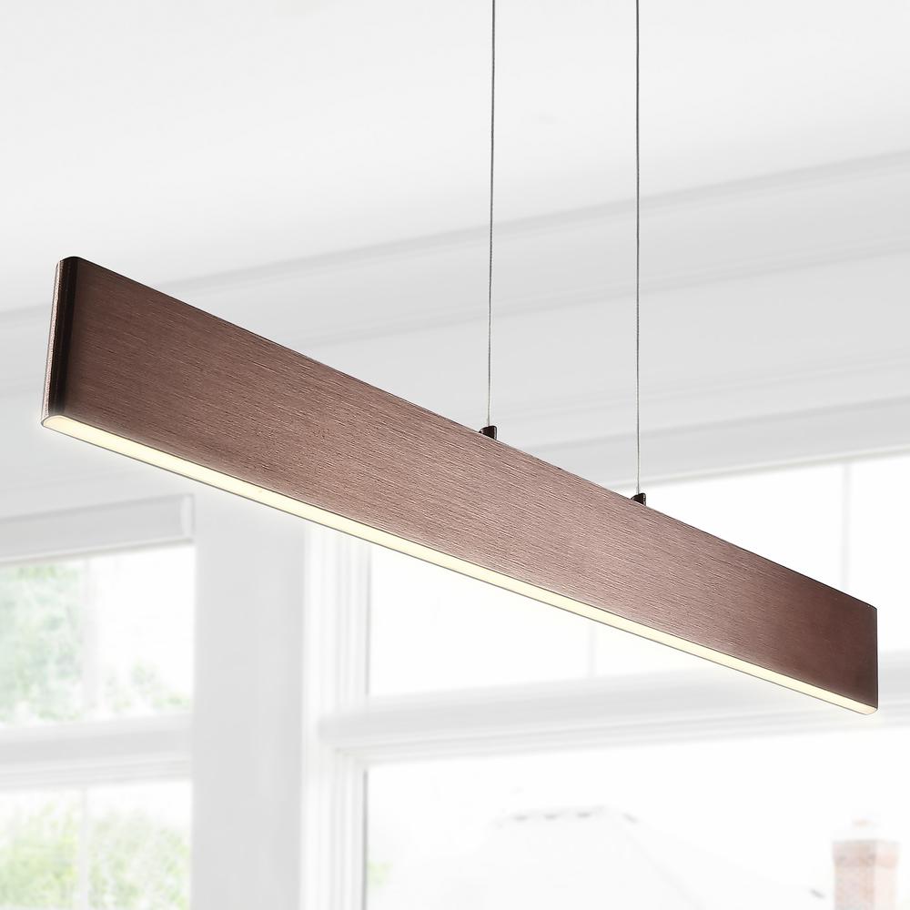 Draper Dimmable Adjustable Integrated LED Metal Linear Pendant. Picture 9