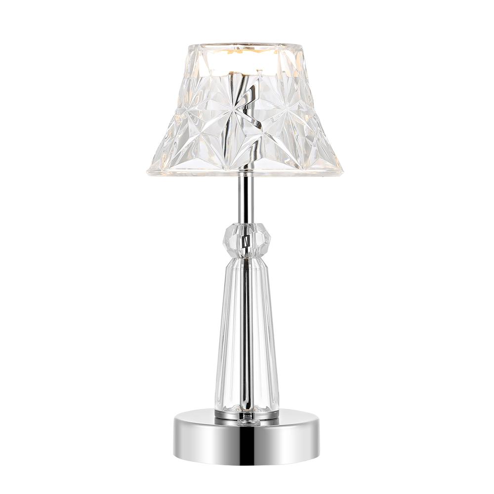 Madelyn Bohemian Classic Acrylic Rechargeable Integrated LED Table Lamp. Picture 7