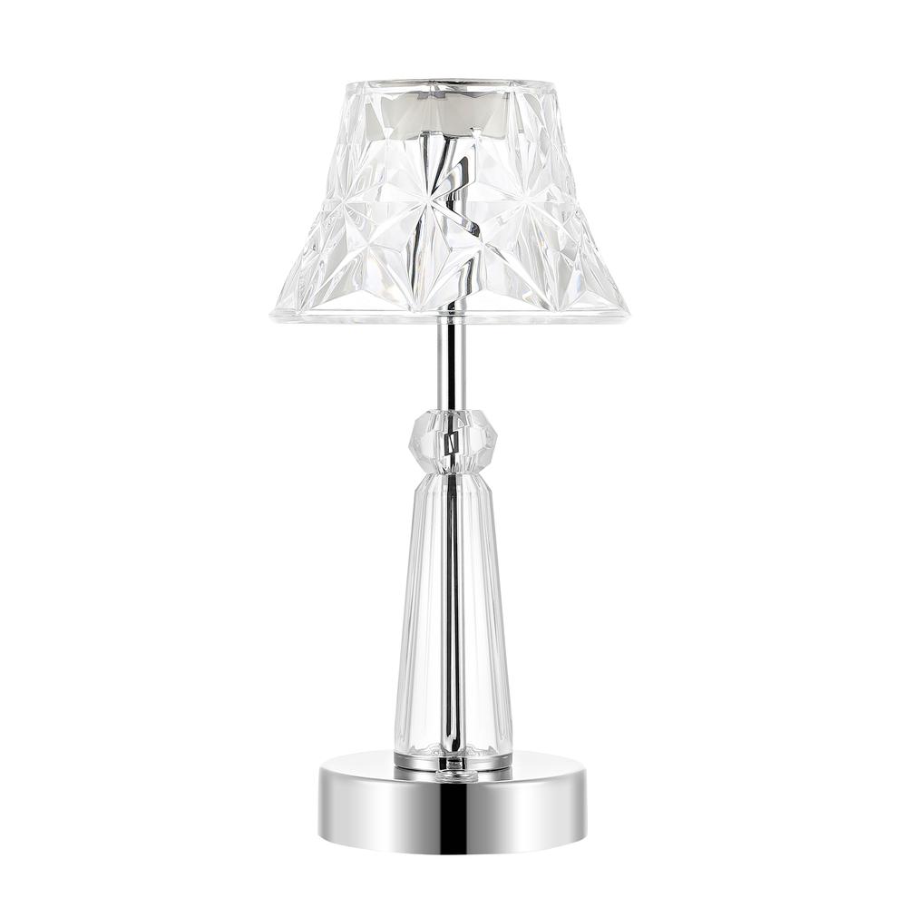Madelyn Bohemian Classic Acrylic Rechargeable Integrated LED Table Lamp. Picture 1