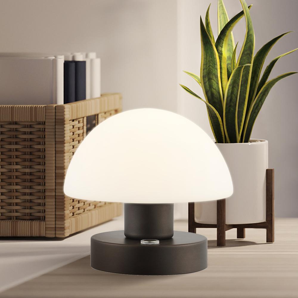 Zoe Bohemian Farmhouse Iron Rechargeable Integrated LED Table Lamp. Picture 11
