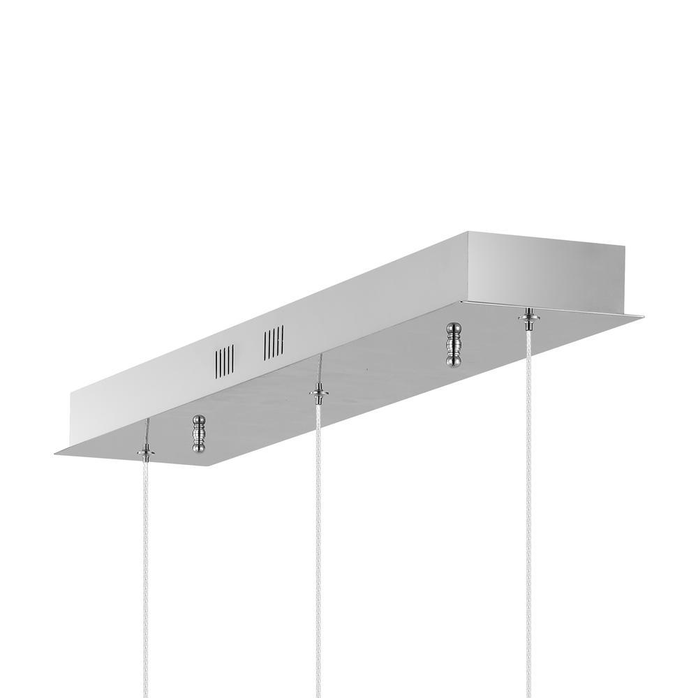 Elyse Teardrop Modern Mid Century Iron/Acrylic Integrated Linear LED Pendant. Picture 4