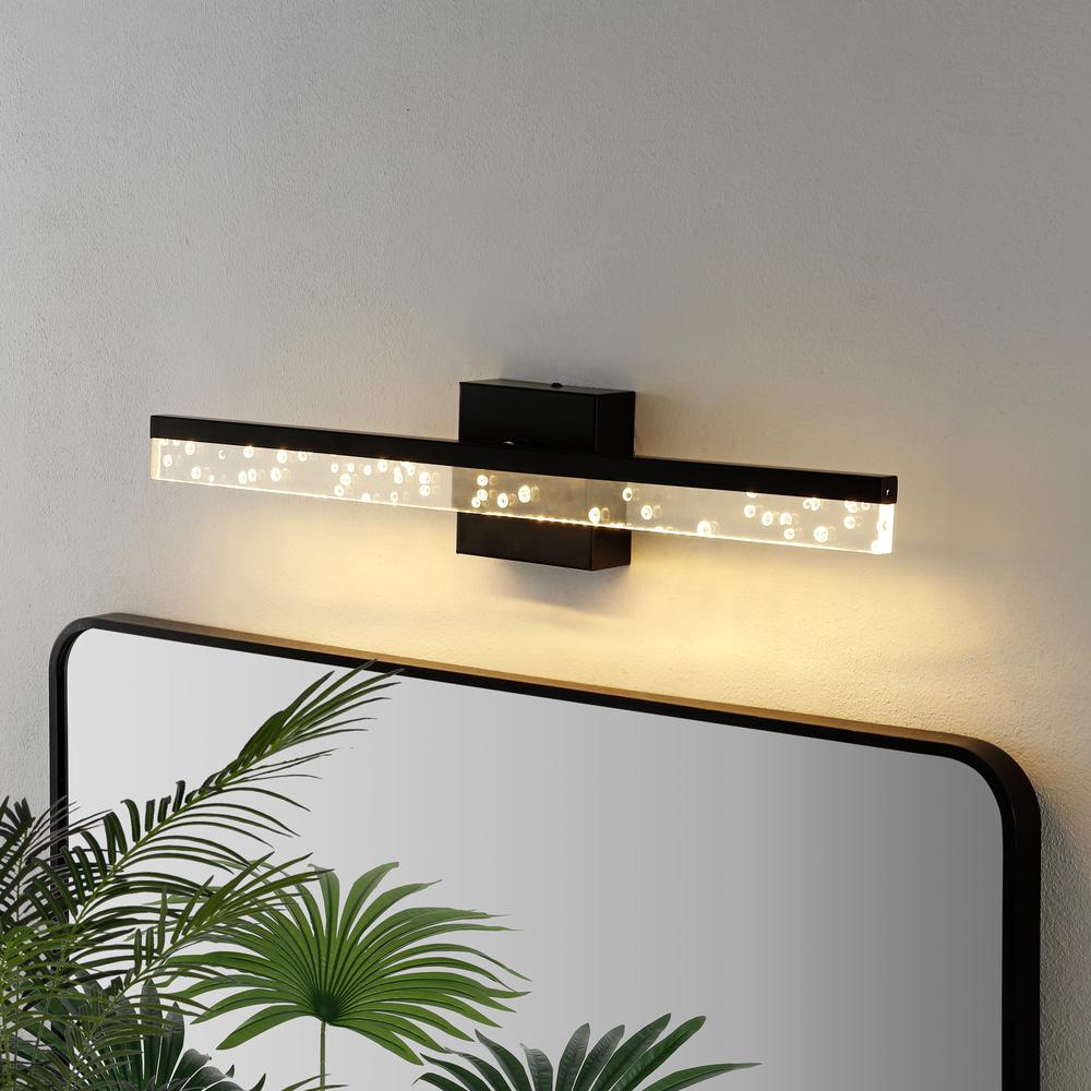 Mario Modern Contemporary Iron/Seeded Acrylic Integrated LED Vanity Light. Picture 8