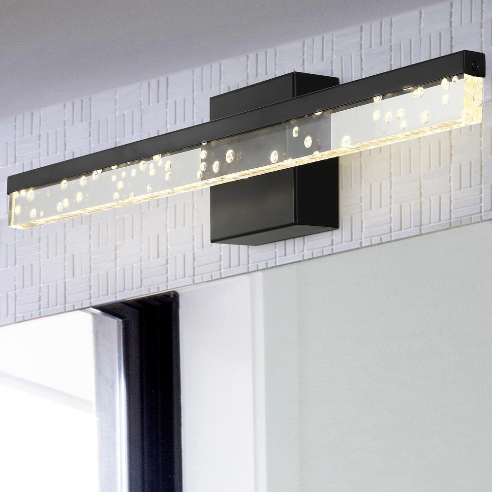 Mario Modern Contemporary Iron/Seeded Acrylic Integrated LED Vanity Light. Picture 10