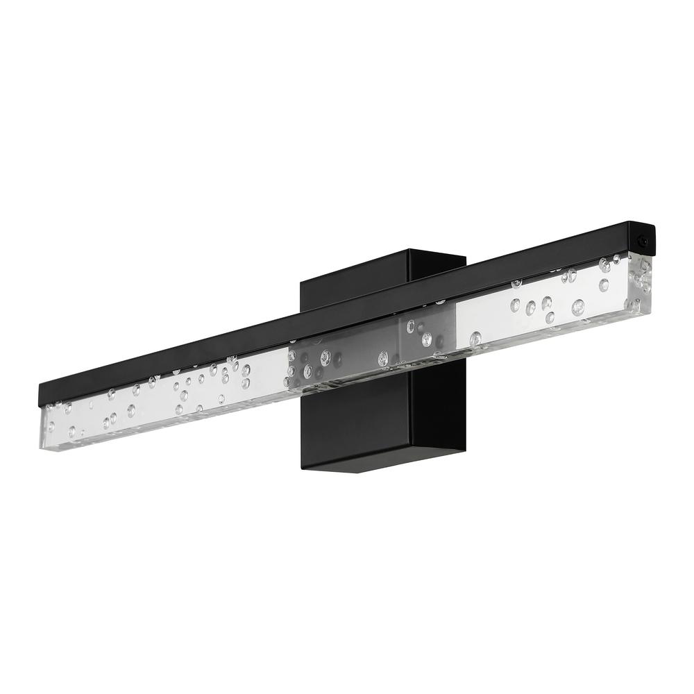 Mario Modern Contemporary Iron/Seeded Acrylic Integrated LED Vanity Light. Picture 6