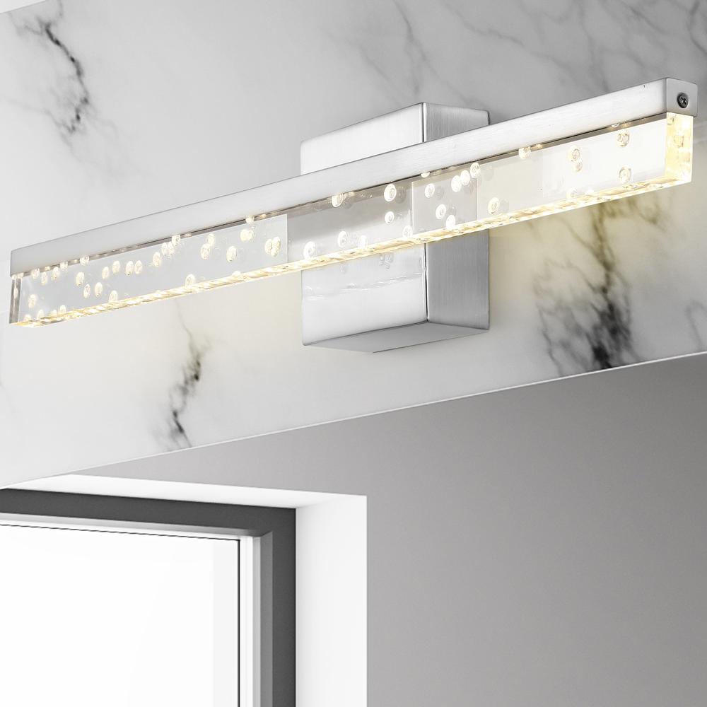 Mario Modern Contemporary Iron/Seeded Acrylic Integrated Led Vanity Light. Picture 10