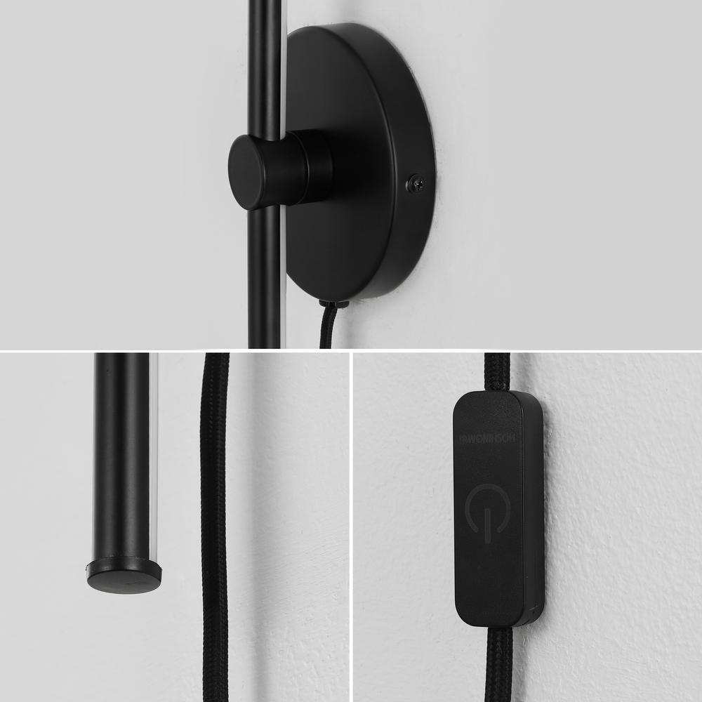Minimalist Iron Adjustable Bar Integrated Led Plug-In Sconce. Picture 4