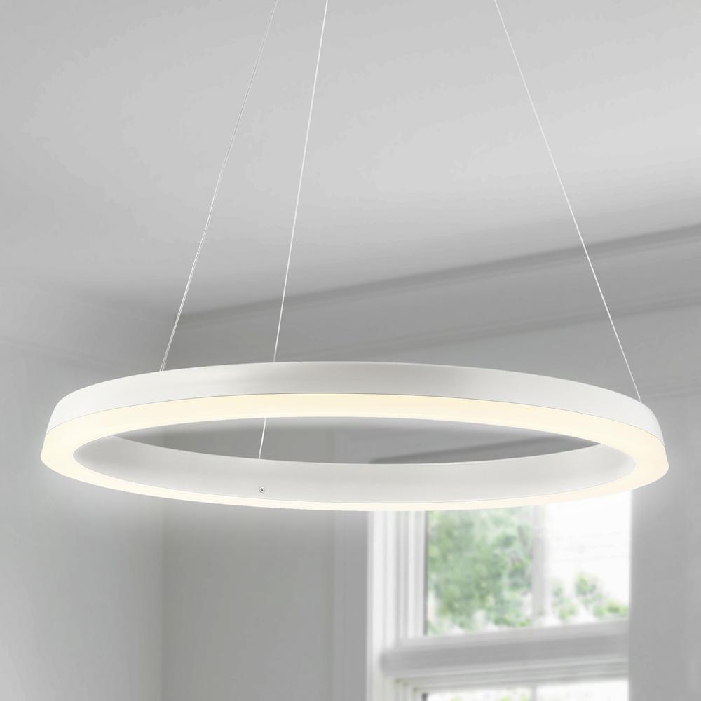 Baxter Modern Contemporary Aluminum Integrated LED Hoop Pendant. Picture 12