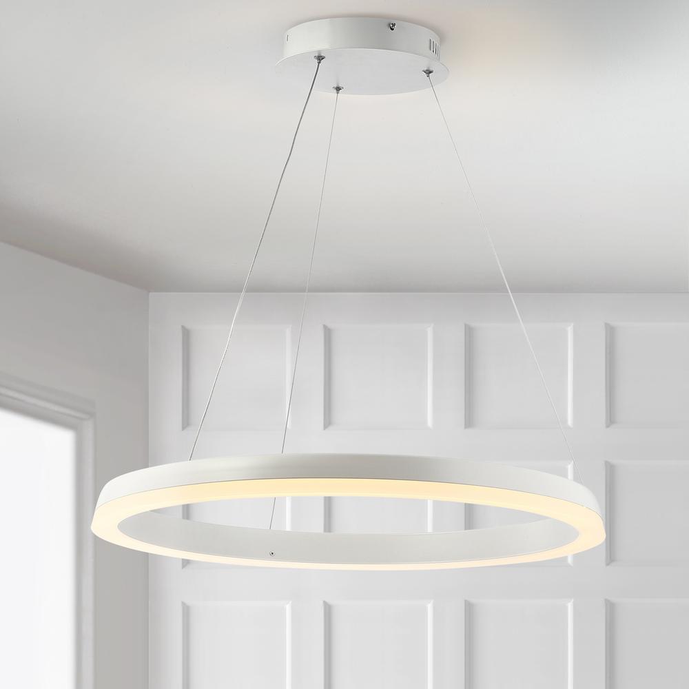 Baxter Modern Contemporary Aluminum Integrated LED Hoop Pendant. Picture 9