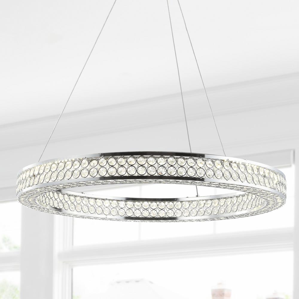 Benton Round Integrated LED Crystal/Metal Pendant. Picture 12