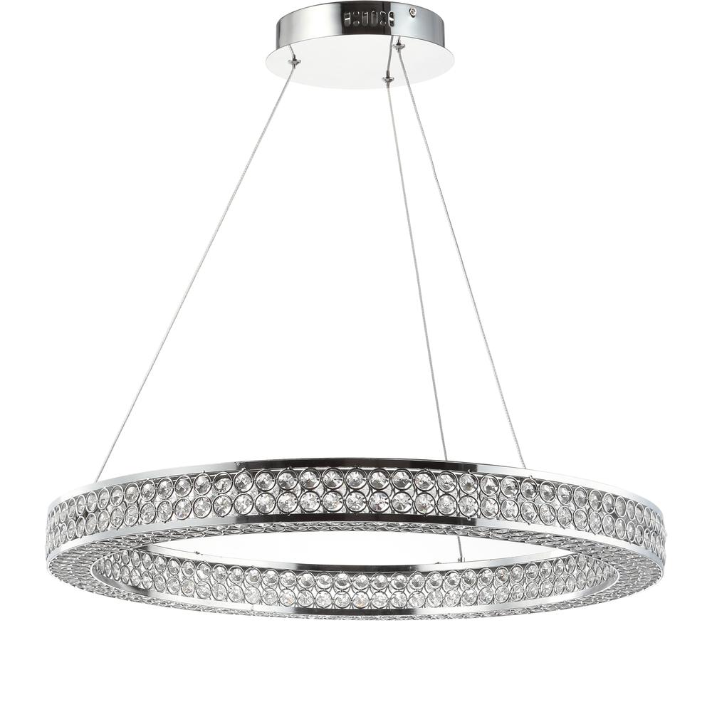 Benton Round Integrated LED Crystal/Metal Pendant. Picture 2