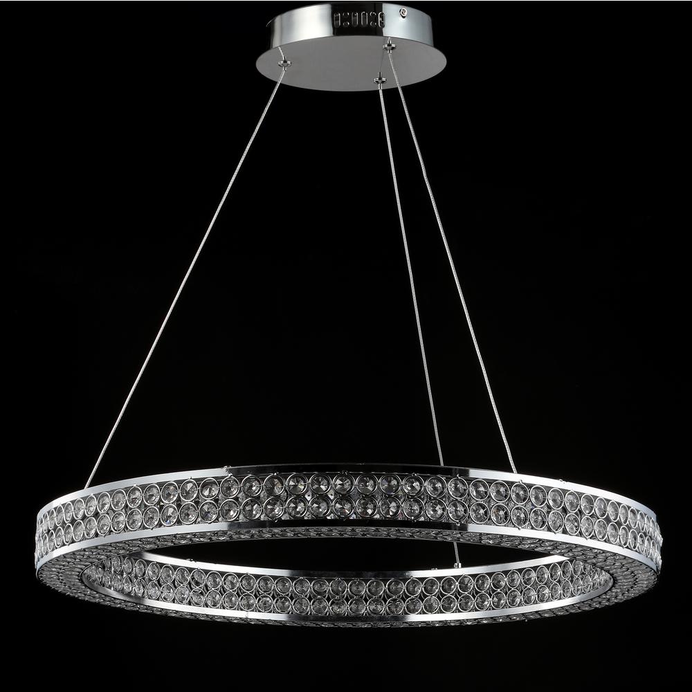 Benton Round Integrated LED Crystal/Metal Pendant. Picture 4