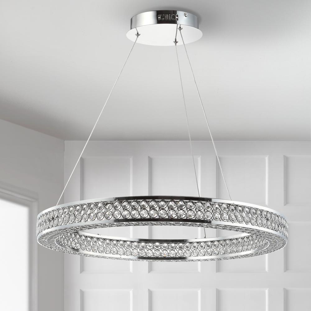 Benton Round Integrated LED Crystal/Metal Pendant. Picture 10