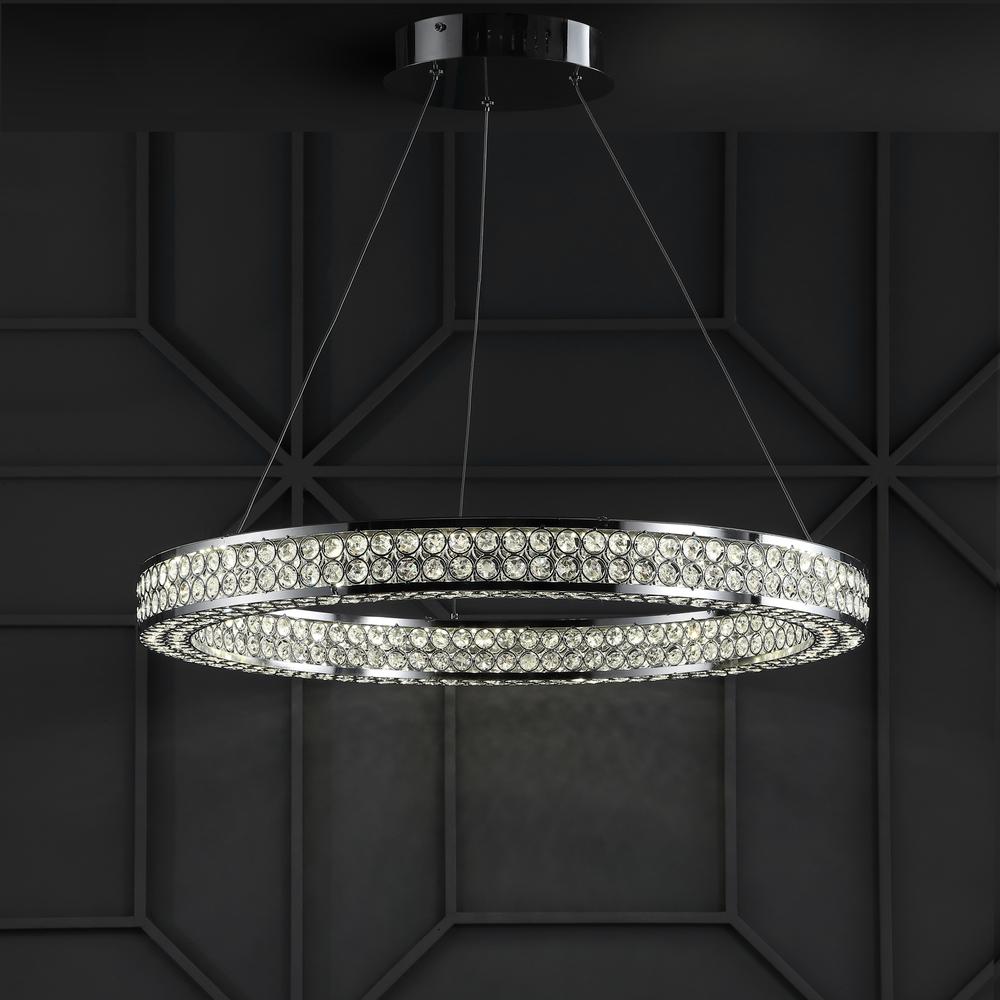 Benton Round Integrated LED Crystal/Metal Pendant. Picture 7