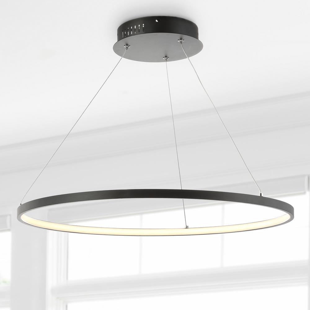 Brice Modern Contemporary Iron Integrated LED Pendant. Picture 12
