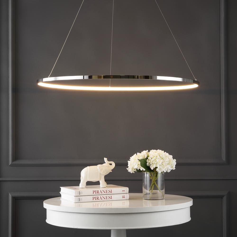 Brice Modern Contemporary Iron Integrated LED Pendant. Picture 6